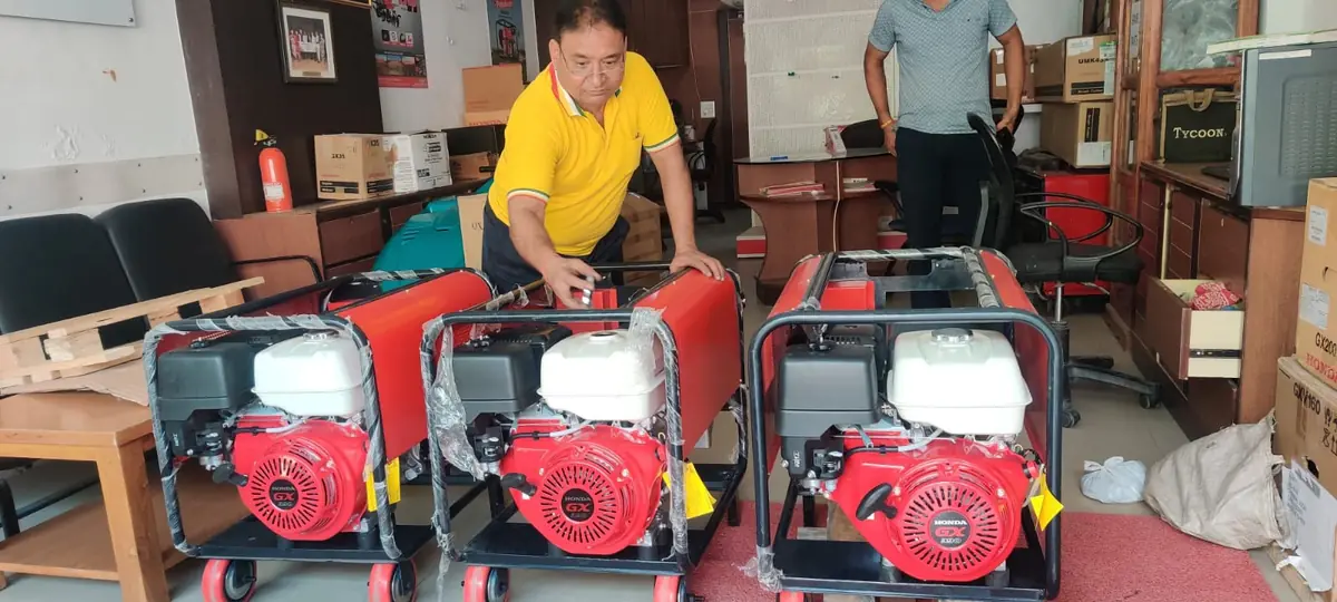 Honda engine-driven machines being checked in the Power Sales & Services workshop